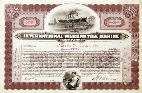 «International Mercantile Marine Co., preferred stock, 1910s»